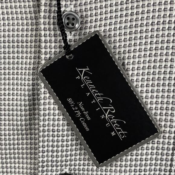 Kenneth Roberts Button Up Shirt Men's Large Geometric Pattern Causal Formal New - Picture 4 of 12